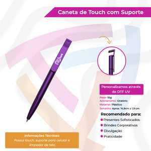Caneta Plástica com Suporte e Touch