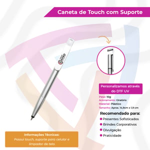 Caneta Plástica com Suporte e Touch