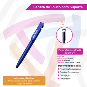 Caneta Plástica com Suporte e Touch