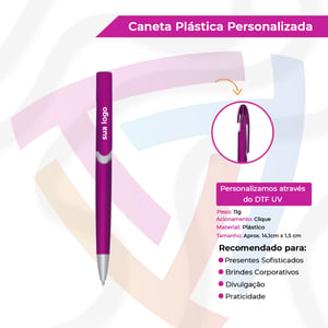 Caneta Plástica com Acionamento Clique