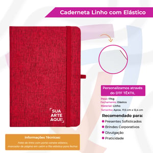 Caderneta de Linho com Elástico