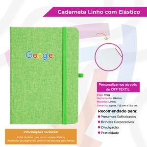 Caderneta de Linho com Elástico