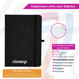 Caderneta de Linho com Elástico