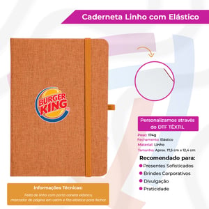 Caderneta de Linho com Elástico