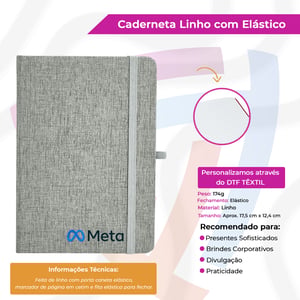 Caderneta de Linho com Elástico