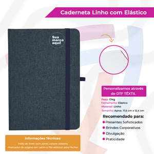 Caderneta de Linho com Elástico