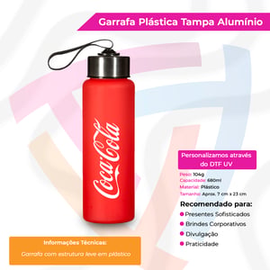 Garrafa Plástica com Tampa Alumínio