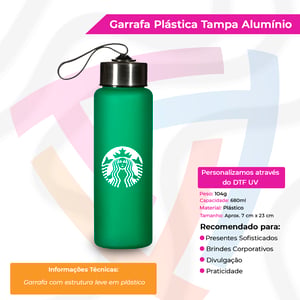 Garrafa Plástica com Tampa Alumínio