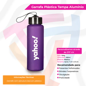Garrafa Plástica com Tampa Alumínio