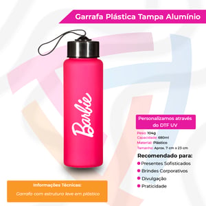 Garrafa Plástica com Tampa Alumínio