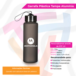 Garrafa Plástica com Tampa Alumínio