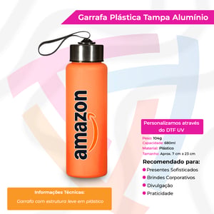 Garrafa Plástica com Tampa Alumínio