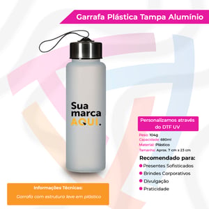 Garrafa Plástica com Tampa Alumínio