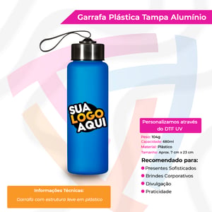 Garrafa Plástica com Tampa Alumínio