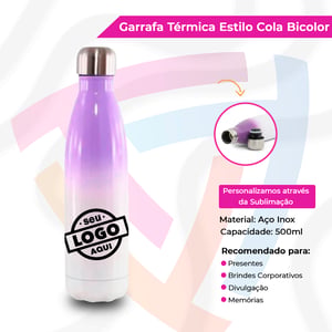 Garrafa Térmica Estilo Cola Bicolor