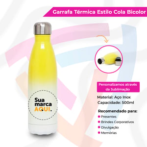 Garrafa Térmica Estilo Cola Bicolor