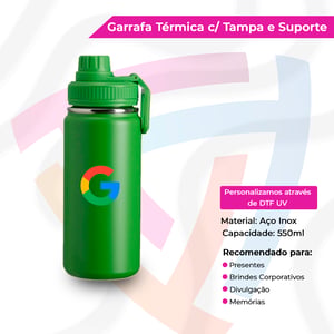 Garrafa Térmica com Tampa e Suporte