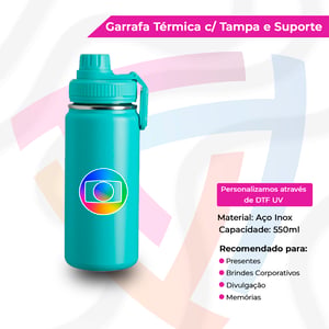 Garrafa Térmica com Tampa e Suporte