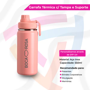 Garrafa Térmica com Tampa e Suporte