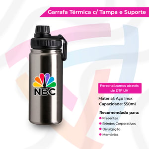 Garrafa Térmica com Tampa e Suporte