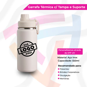 Garrafa Térmica com Tampa e Suporte