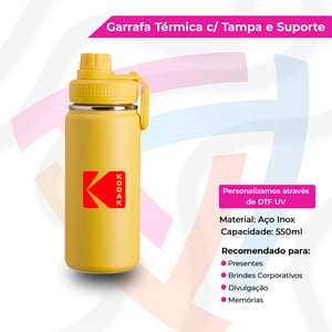 Garrafa Térmica com Tampa e Suporte