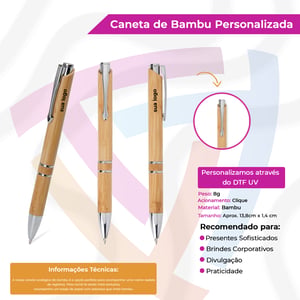 Caneta Ecológica de Bambu com Estojo