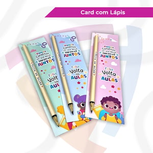 Card com Lápis ou Caneta Personalizada