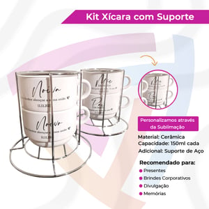 Kit de Xícaras com Suporte