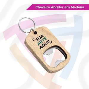 Chaveiro Abridor em Madeira Personalizado
