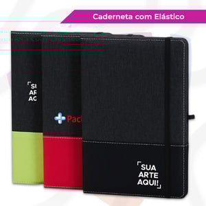 Caderno A5 Poliéster Poliéster e rPet    Fecho em Elástico 