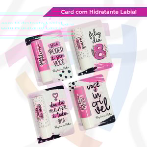 Card com Hidratante Labial Couchê 300g   Laminação Brilho ou Fosco Corte Simples ou Corte Elaborado 