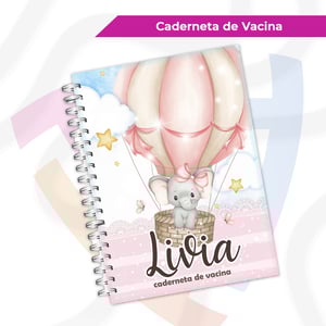 Caderneta de Vacinação Personalizada  15x21 cm  Laminação Brilho ou Fosco Wire-o Criação de Arte