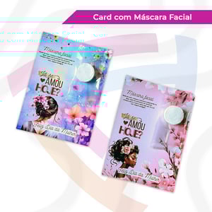 Card com Máscara Skin Care Couchê 300g   Laminação Brilho ou Fosco  Criação de Arte