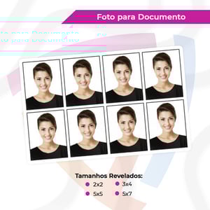 Foto Documento Papel Fotográfico Fuji Film 2x2 | 3x4 | 5x5 | 5x7 4/0 Apenas Frente  Corte Reto 