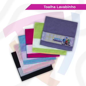 Toalha Lavabinho Personalizada Algodão Aproximadamente 22x38 cm    