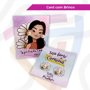 Card com Brinco Personalizado Couchê 300g   Laminação Brilho ou Fosco  Criação de Arte