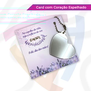 Card com Chaveiro Espelhado Couchê 300g  Consulte as cores do espelho disponíveis Brilho ou Fosco  Criação de Arte