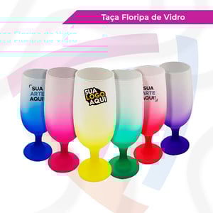 Taça de Vidro Floripa Personalizada Vidro Aproximadamente 18cm   Jateado, cristal ou fosco. Criação de Arte
