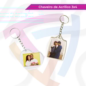 Chaveiro de Acrílico 3x4 Personalizado Acrílico 3x4    Criação de arte