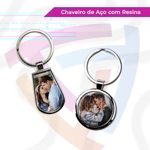 Chaveiro de Metal com Resina Personalizado Metal     Criação de Arte
