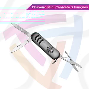 Mini Canivete 3 Funções Personalizado Metal     