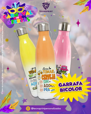 Garrafa Bicolor Aço Inox     Consulte as cores disponíveis