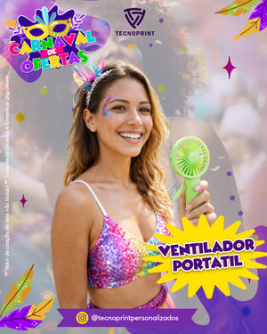 Ventilador Portátil Plástico     Consulte as cores e modelos disponíveis