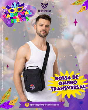 Bolsa de Ombro Transversal Nylon     Disponível nas cores: Azul | Cinza | Preta