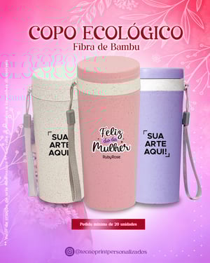 Copo Ecológico de Bambu Fibra de Bambu 17cm x 7,8cm    