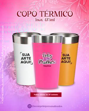 Copo Térmico 473ml Inox 14,3cm x 8,4cm    