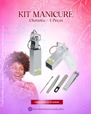 Chaveiro Kit Manicure Estojo Plástico 7,3cm x 2cm    
