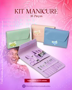 Kit Manicure Couro Sintético 13,8cm x 10,7cm    