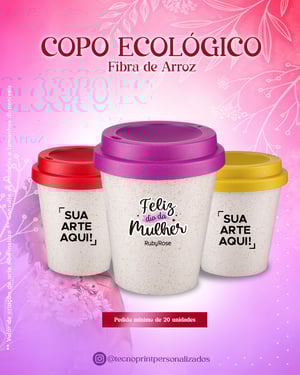 Copo Ecológico de Arroz Fibra de Arroz 11cm x 9cm    